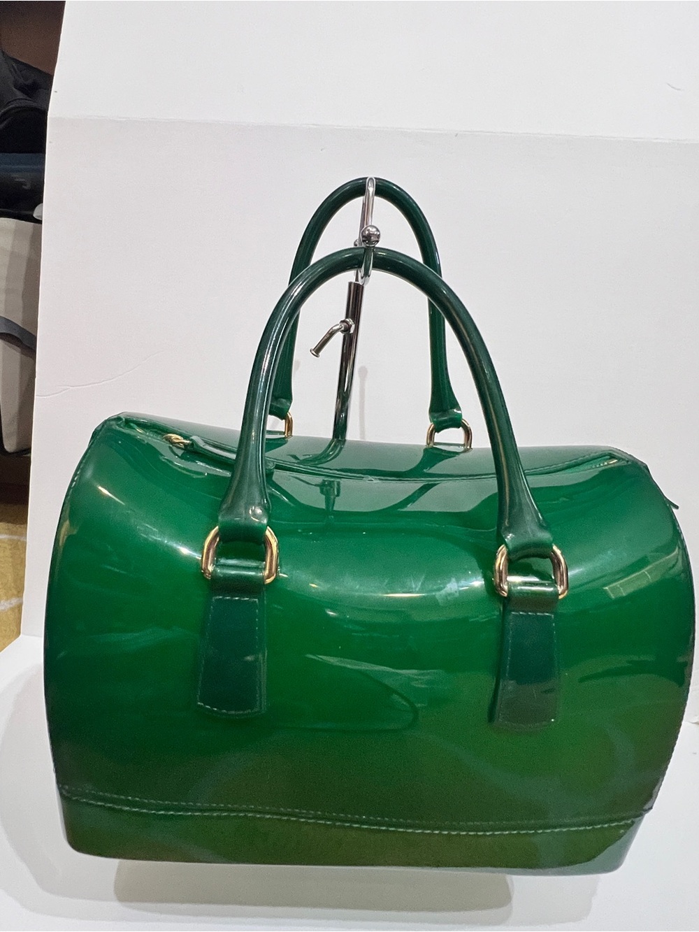 Furla Emerald Green Patent Satchel